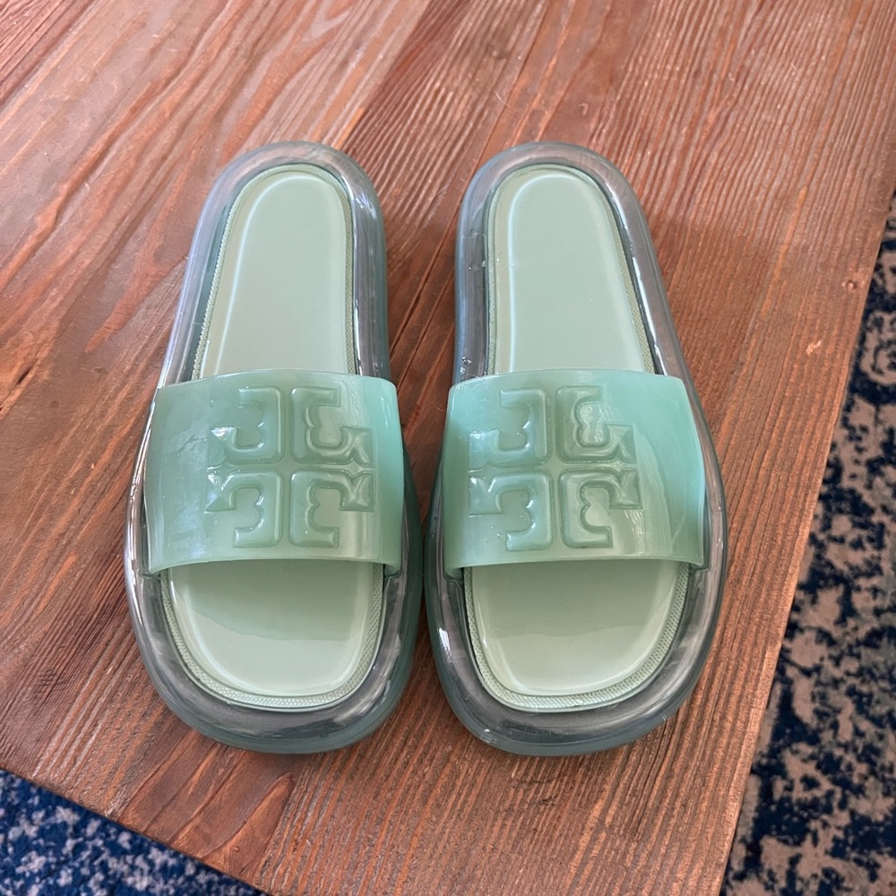 Tory Burch Bubble Jelly slides. Brand new!!  I only tried them on at home.